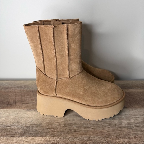 UGG New Authentic Classic Twin Seam New Heights Chestnut Suede Platform Zipper 9 - Picture 4 of 16
